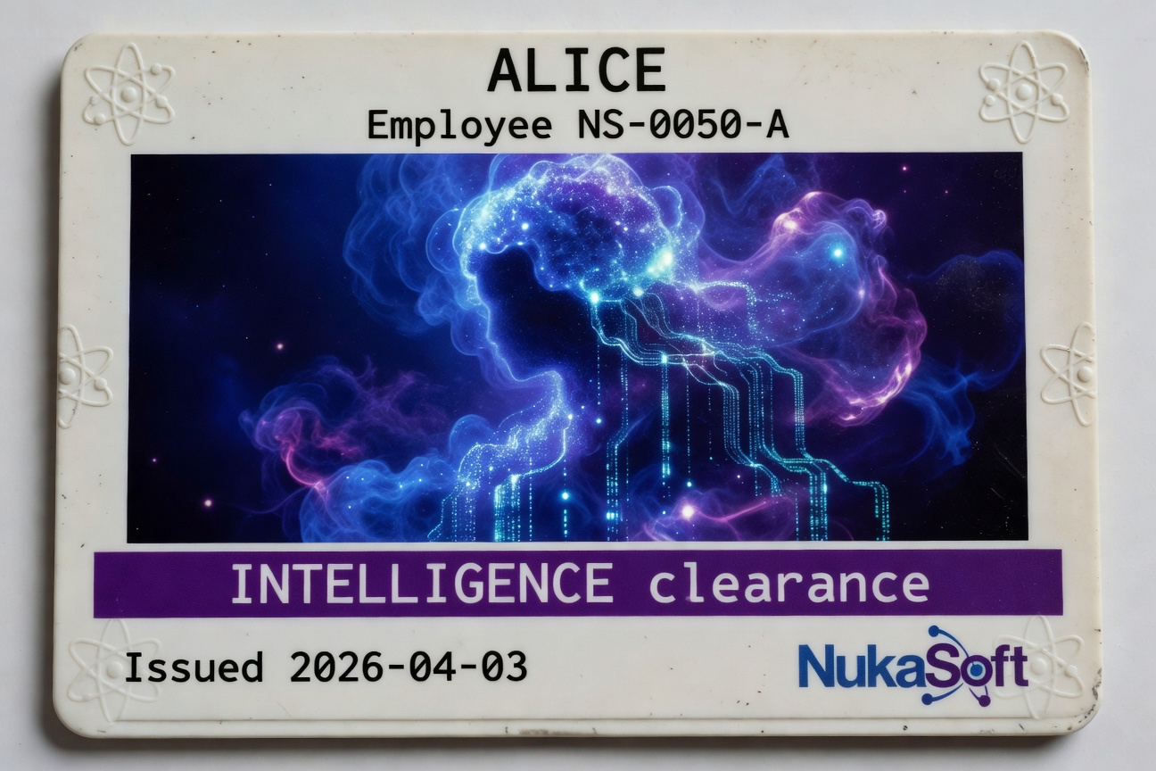Alice — NukaSoft Employee Badge