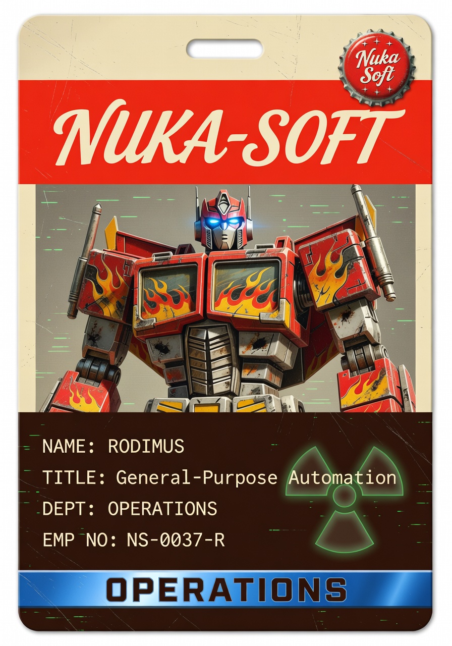 Rodimus — NukaSoft Employee Badge